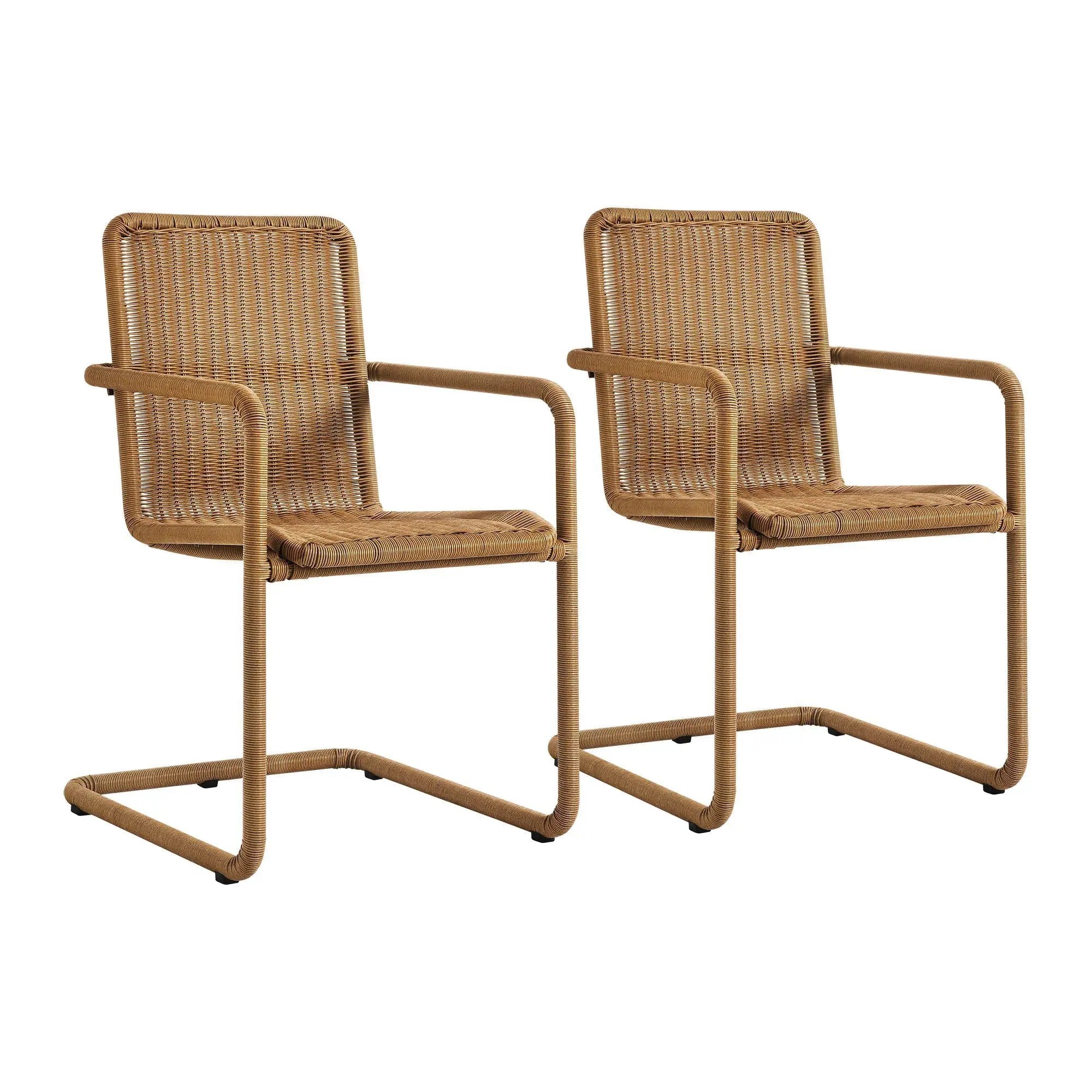 Abacus Outdoor Patio Wicker Dining Chairs Set of 2 by Modway by HouseOfZazla