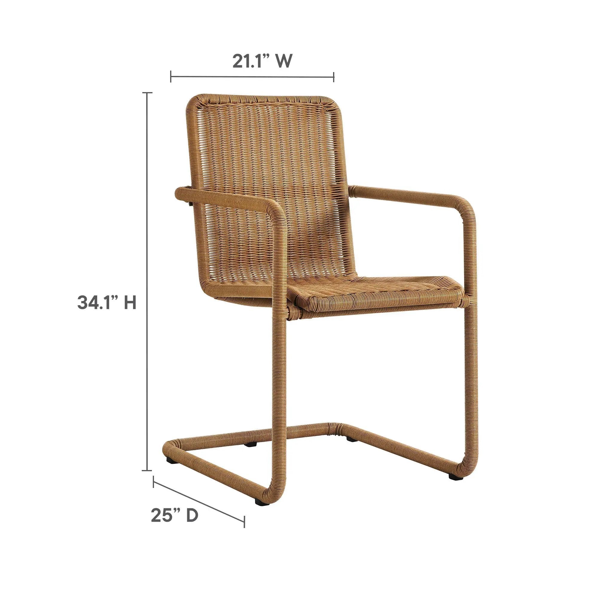 Abacus Outdoor Patio Wicker Dining Chairs Set of 2 by Modway by HouseOfZazla