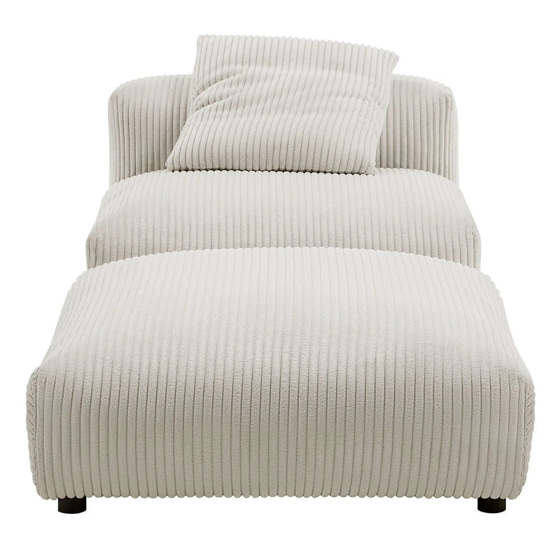 Solace Modular Corduroy Upholstered Armless Chair and Ottoman Set by Modway by HouseOfZazla
