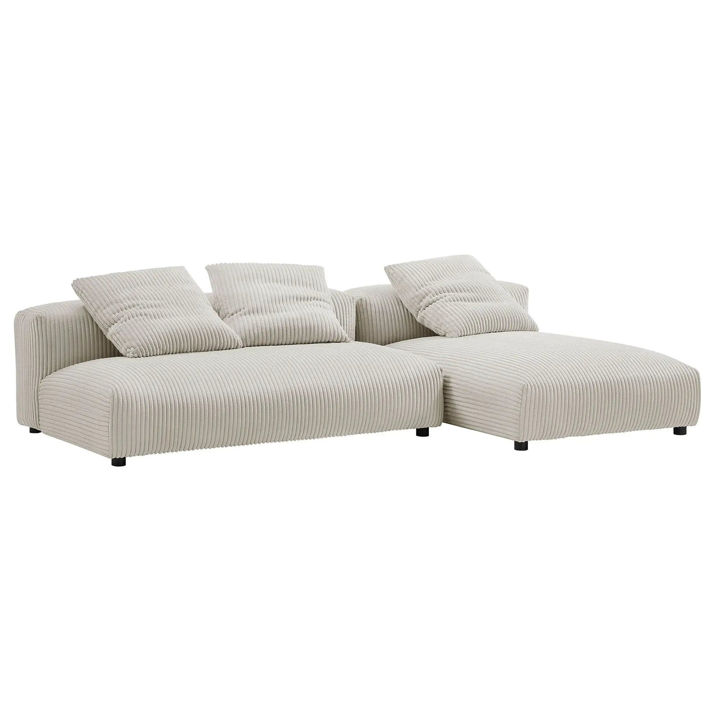 Solace 2-Piece Modular Corduroy Upholstered Sectional Sofa with Chaise by HouseOfZazla