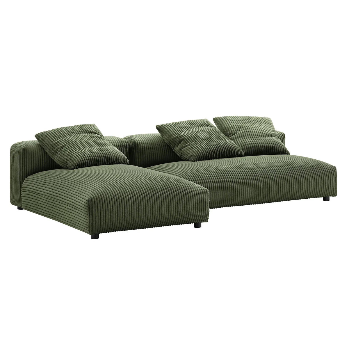 Solace 2-Piece Modular Corduroy Upholstered Sectional Sofa with Chaise by HouseOfZazla
