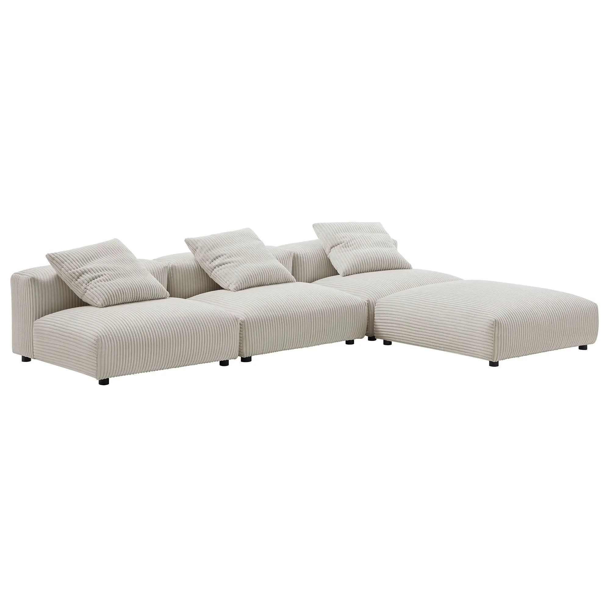 Solace 4-Piece Modular Corduroy Upholstered Sectional Sofa by Modway by HouseOfZazla