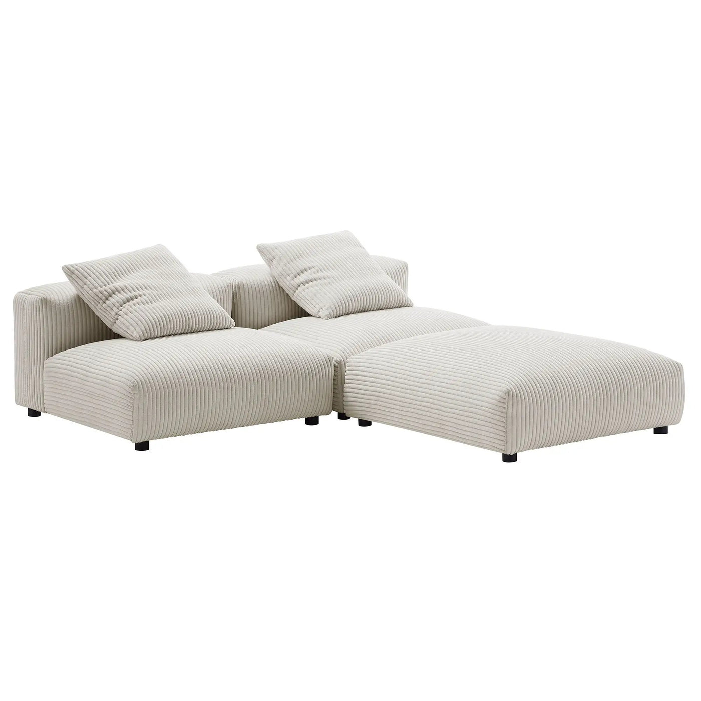 Solace 3-Piece Modular Corduroy Upholstered Sectional Sofa by Modway by HouseOfZazla