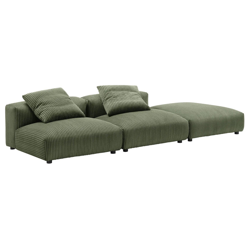 Solace 3-Piece Modular Corduroy Upholstered Sectional Sofa by Modway by HouseOfZazla