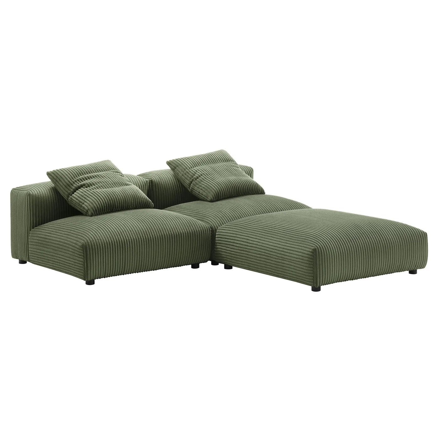 Solace 3-Piece Modular Corduroy Upholstered Sectional Sofa by Modway by HouseOfZazla