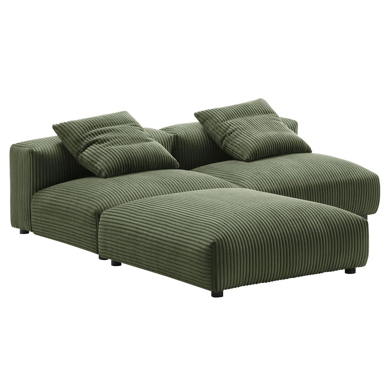 Solace 3-Piece Modular Corduroy Upholstered Sectional Sofa by Modway by HouseOfZazla