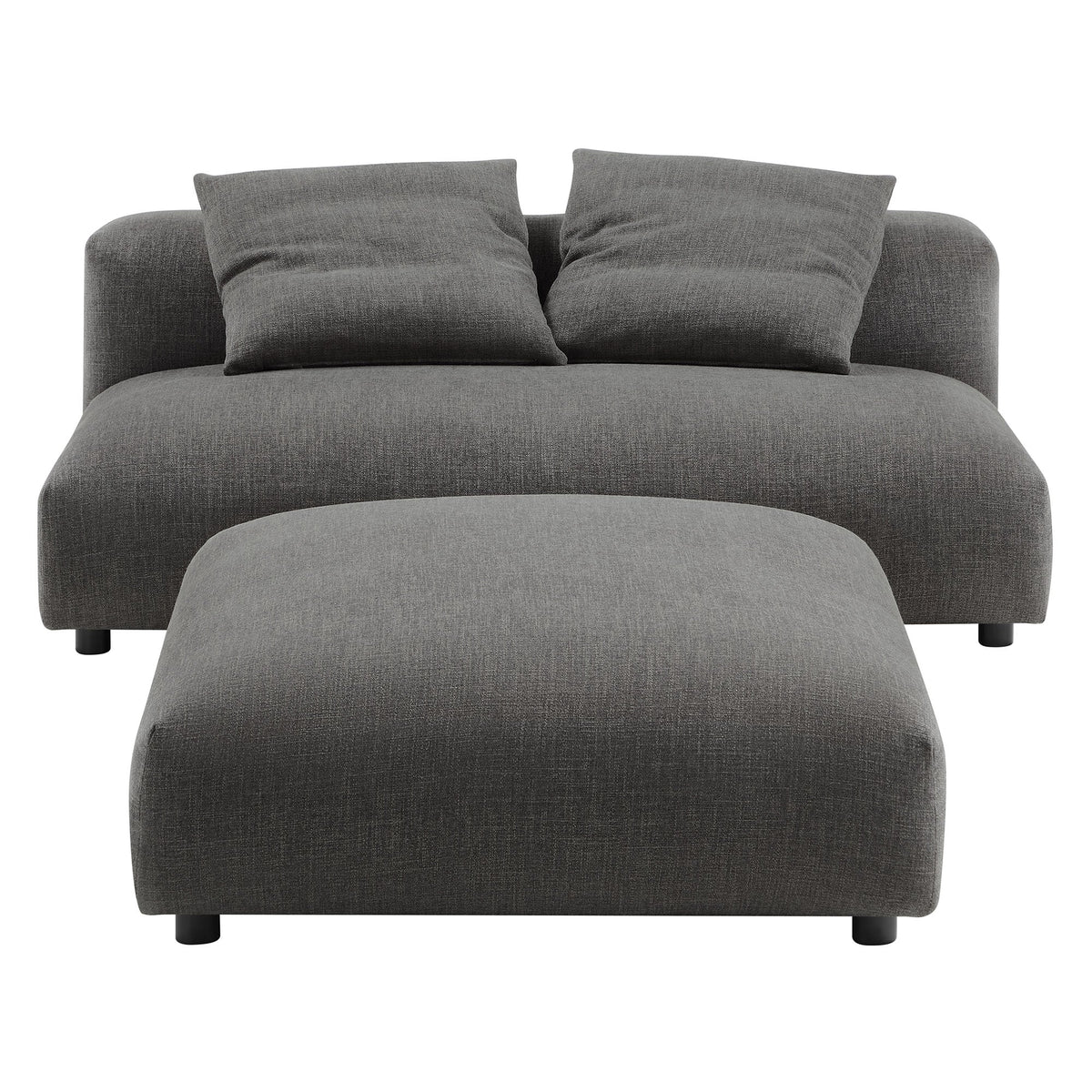 Solace Modular Upholstered Fabric Armless Loveseat and Ottoman Set by Modway, photo 3 of 30