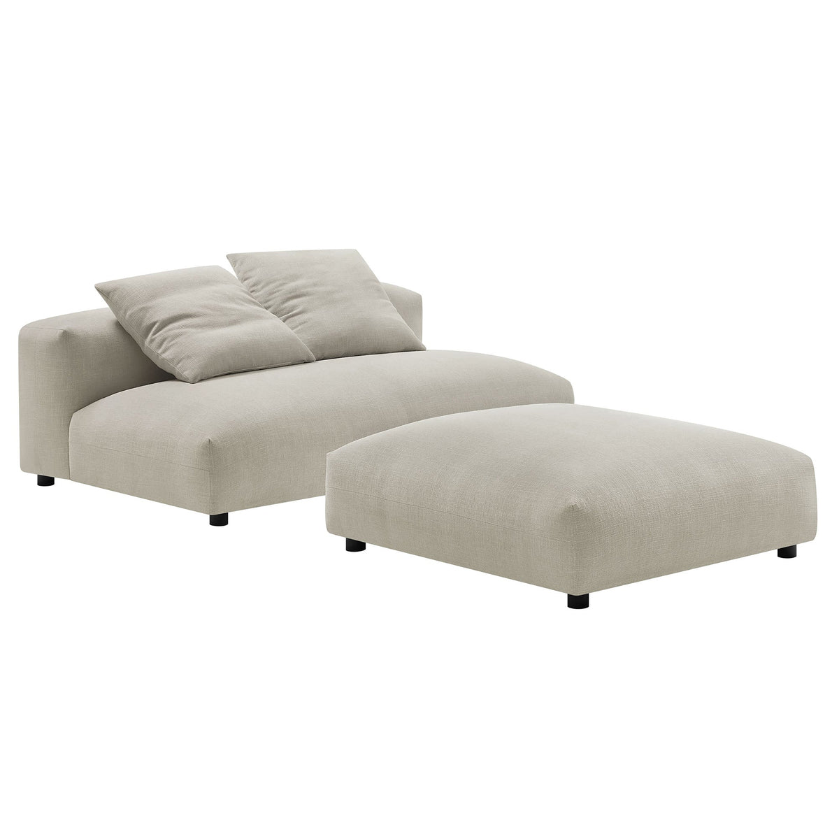 Solace Modular Upholstered Fabric Armless Loveseat and Ottoman Set by Modway, photo 11 of 30