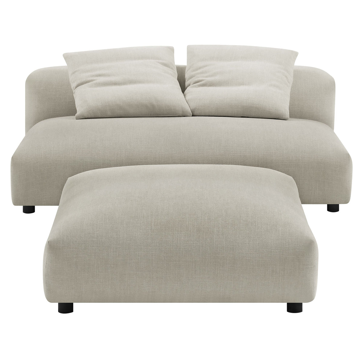 Solace Modular Upholstered Fabric Armless Loveseat and Ottoman Set by Modway, photo 13 of 30