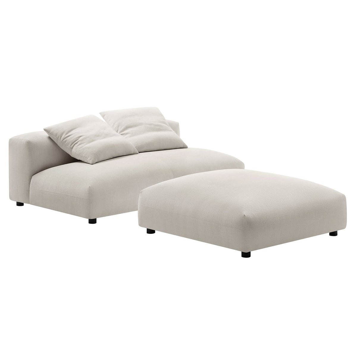 Solace Modular Upholstered Fabric Armless Loveseat and Ottoman Set by Modway, photo 21 of 30