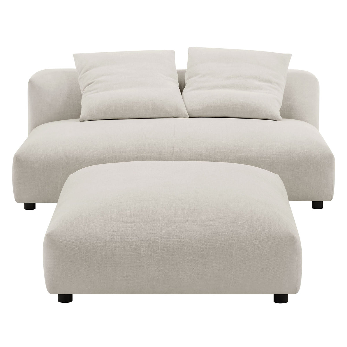 Solace Modular Upholstered Fabric Armless Loveseat and Ottoman Set by Modway, photo 23 of 30