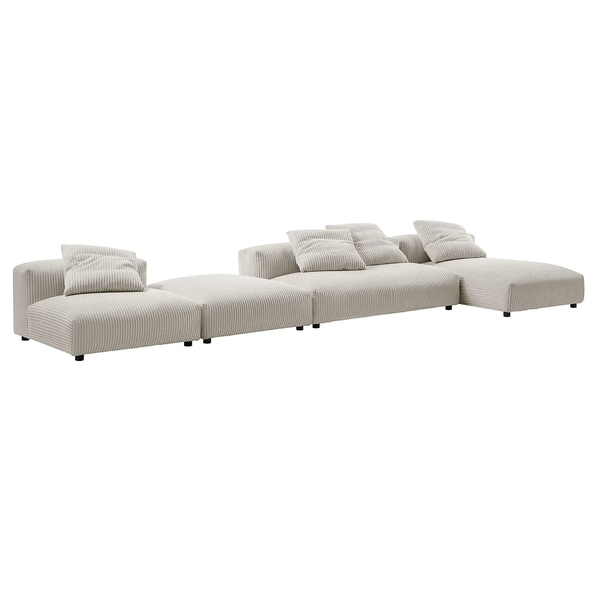 Solace 4-Piece Modular Corduroy Upholstered Sectional Sofa With Ottoman by HouseOfZazla