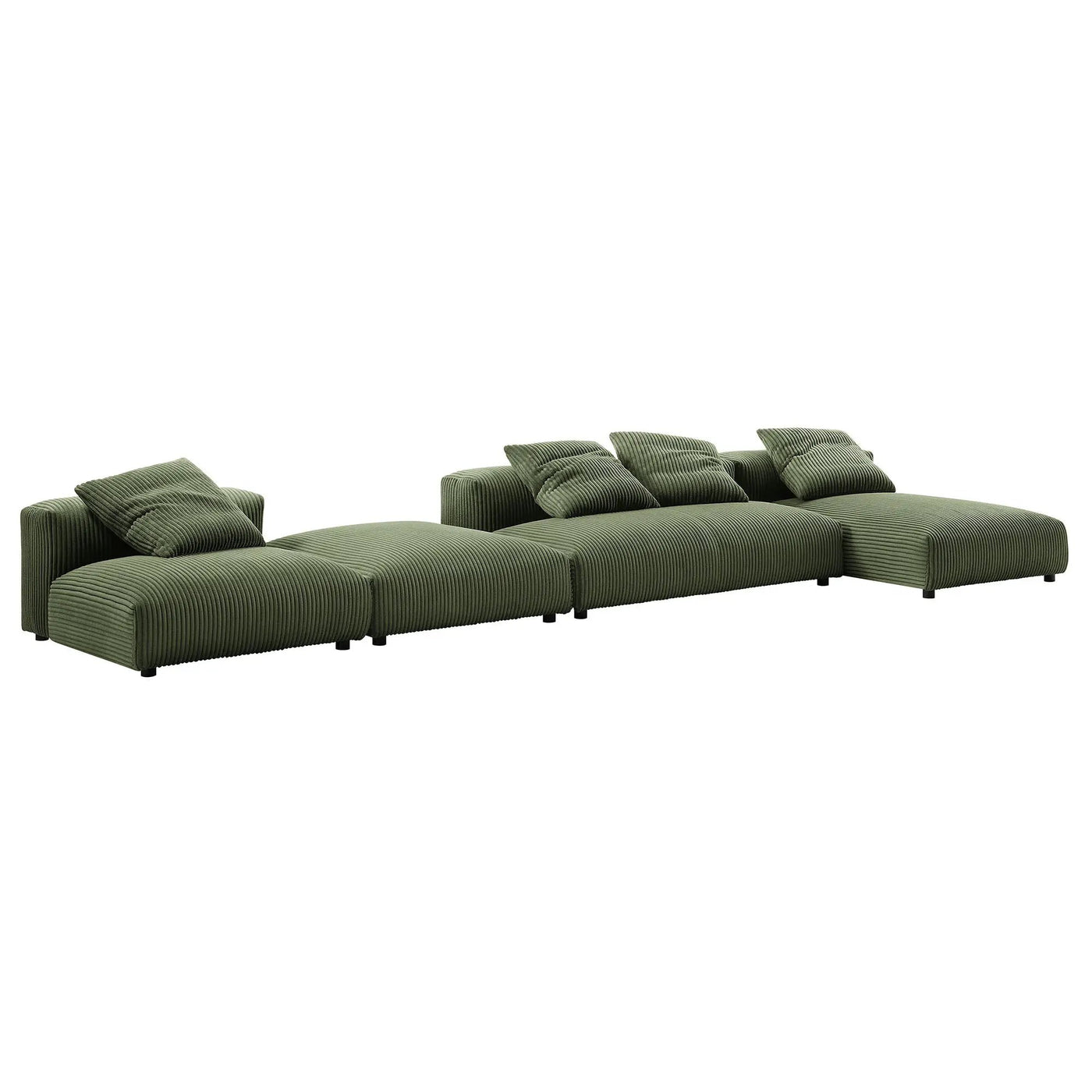 Solace 4-Piece Modular Corduroy Upholstered Sectional Sofa With Ottoman by HouseOfZazla