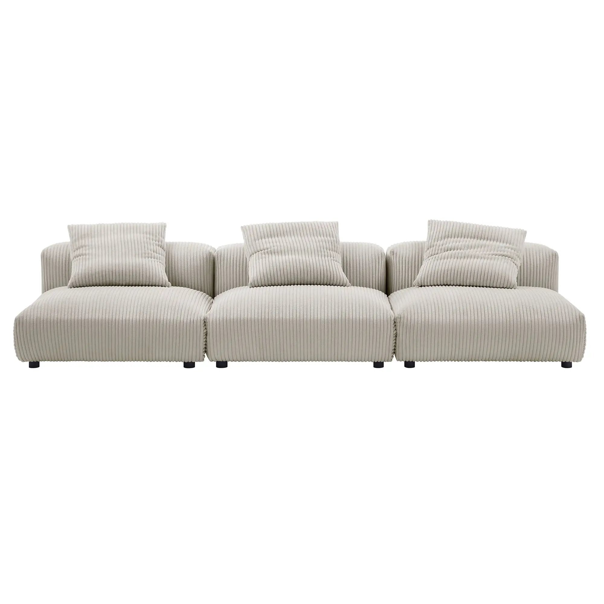 Solace 3-Piece Modular Corduroy Upholstered Sofa by Modway by HouseOfZazla