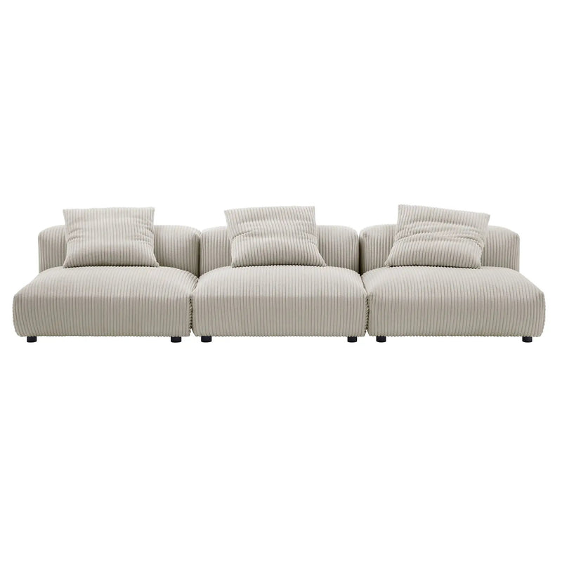 Solace 3-Piece Modular Corduroy Upholstered Sofa by Modway by HouseOfZazla
