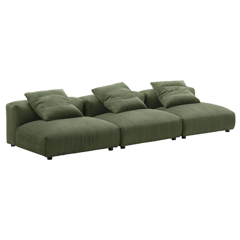 Solace 3-Piece Modular Corduroy Upholstered Sofa by Modway by HouseOfZazla