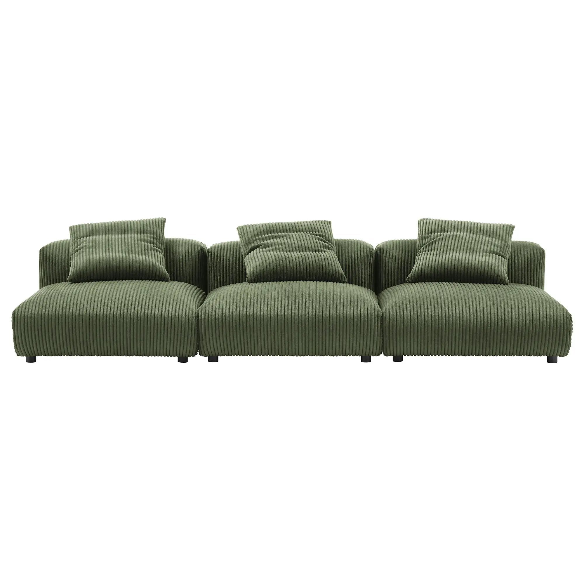 Solace 3-Piece Modular Corduroy Upholstered Sofa by Modway by HouseOfZazla