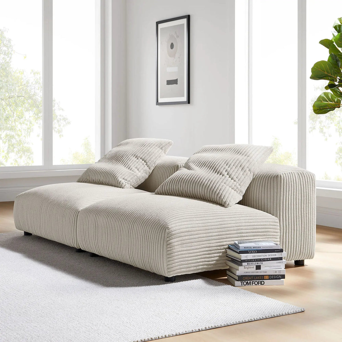 Solace 2-Piece Modular Corduroy Upholstered Sofa by Modway by HouseOfZazla