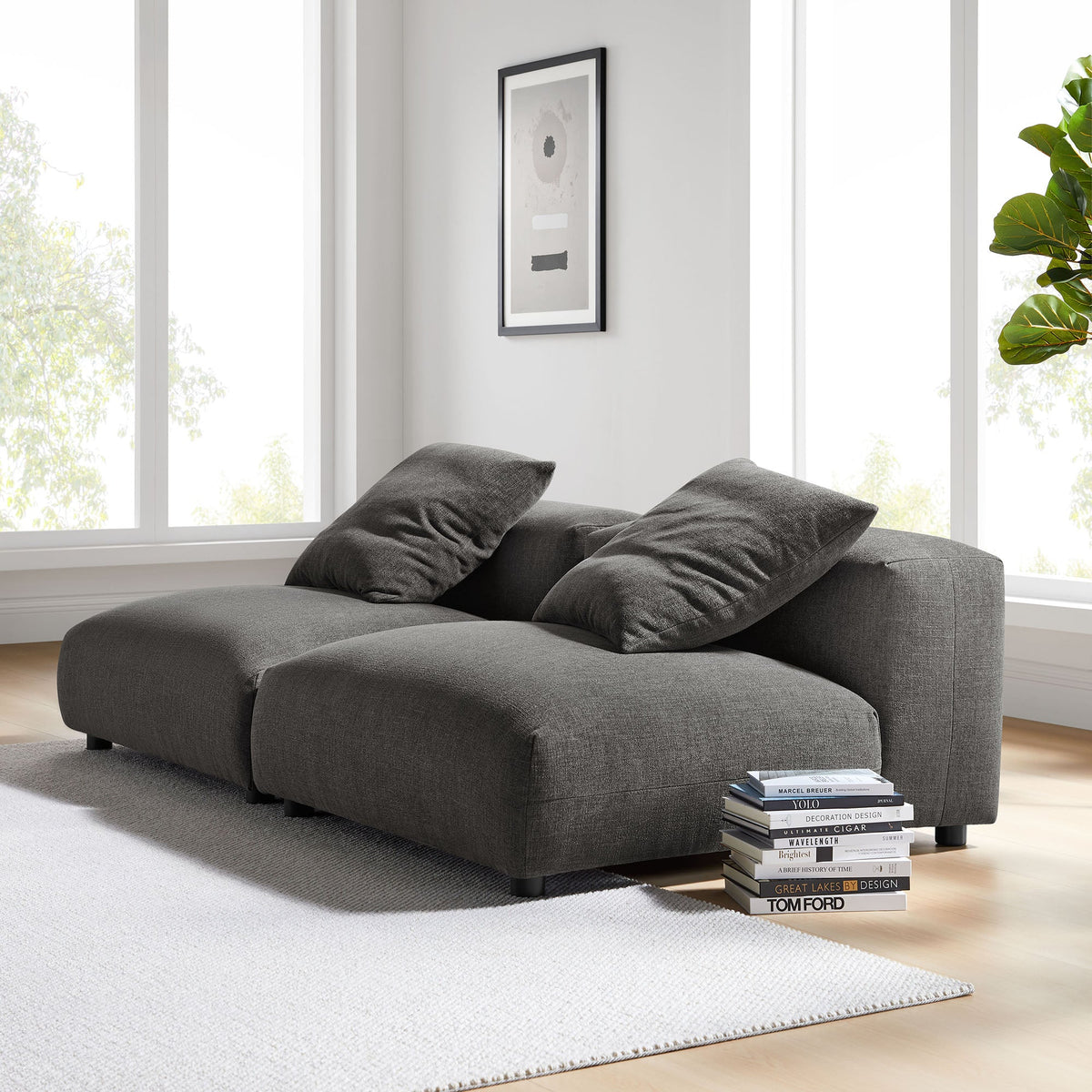 Solace 2-Piece Modular Upholstered Fabric Sofa by Modway, photo 7 of 24