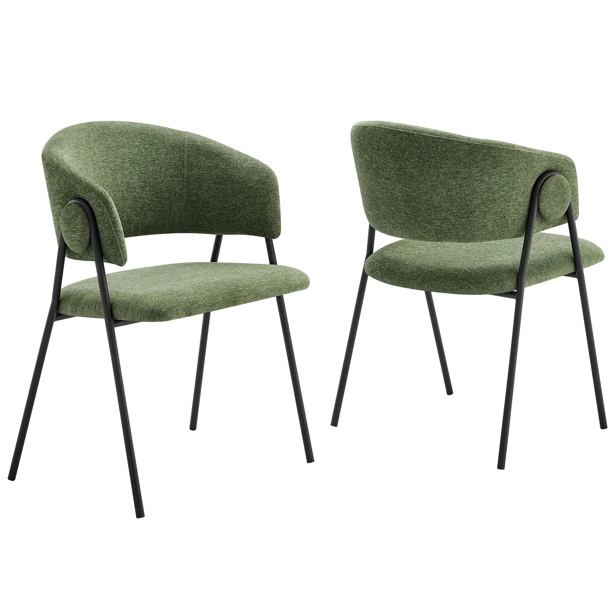 Nella Upholstered Heathered Chenille Dining Chairs Set of 2 by Modway by HouseOfZazla