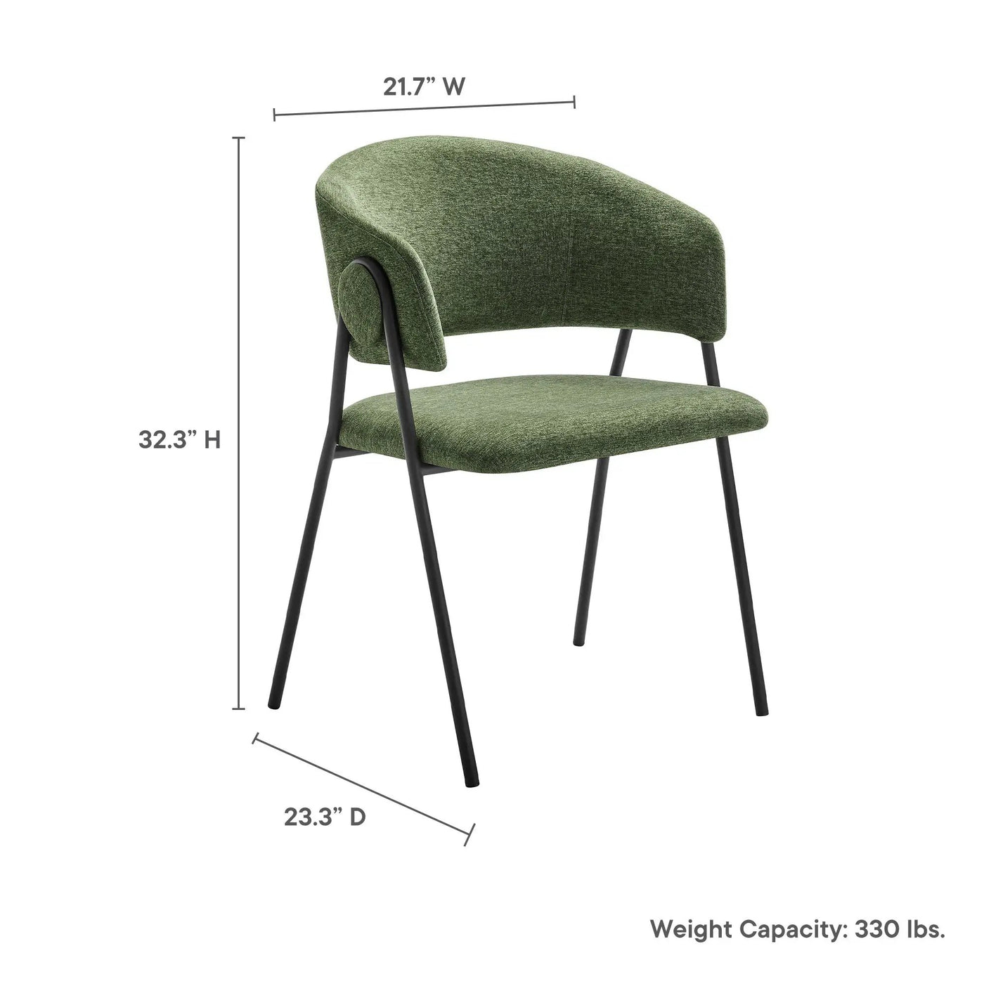 Nella Upholstered Heathered Chenille Dining Chairs Set of 2 by Modway by HouseOfZazla