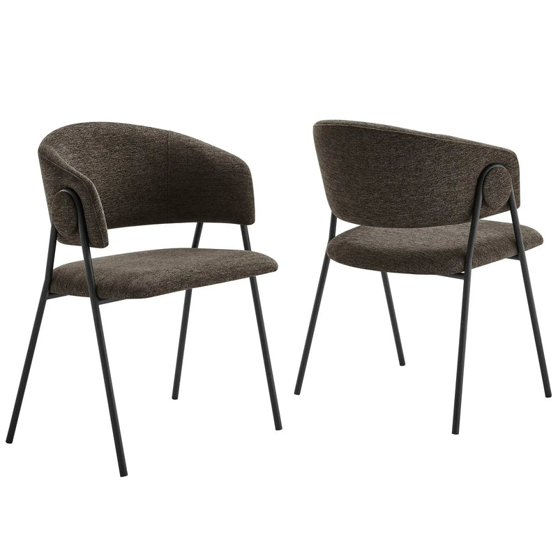 Nella Upholstered Heathered Chenille Dining Chairs Set of 2 by Modway by HouseOfZazla