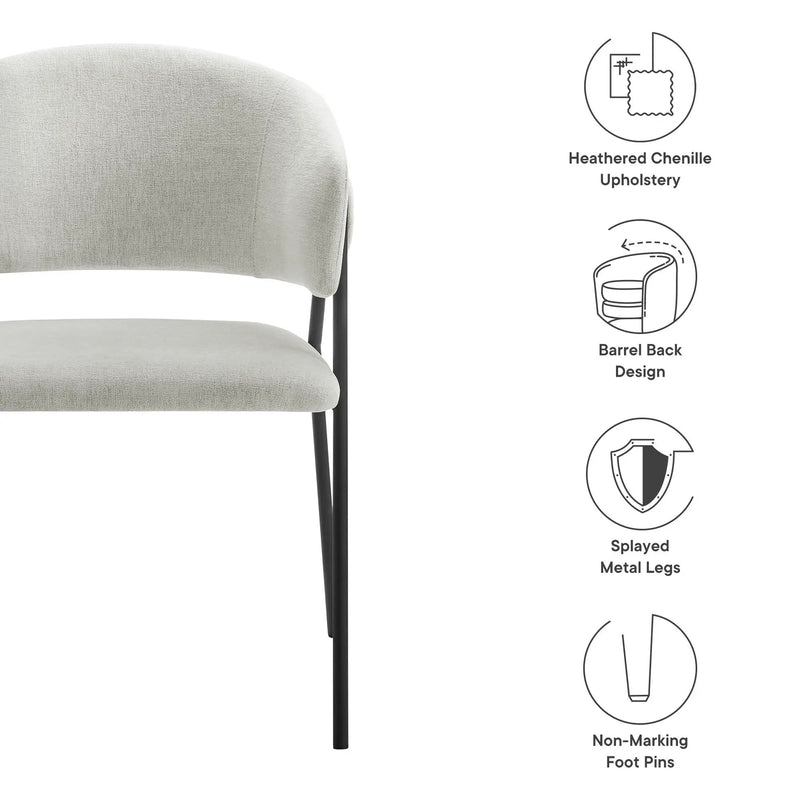 Nella Upholstered Heathered Chenille Dining Chairs Set of 2 by Modway by HouseOfZazla