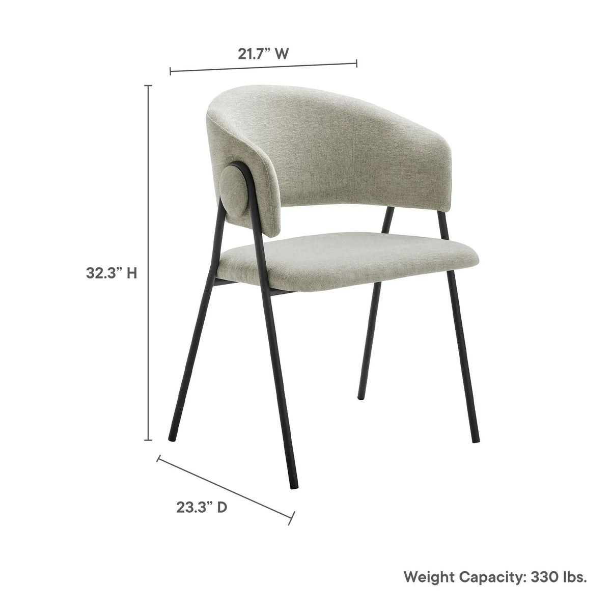 Nella Upholstered Heathered Chenille Dining Chairs Set of 2 by Modway by HouseOfZazla