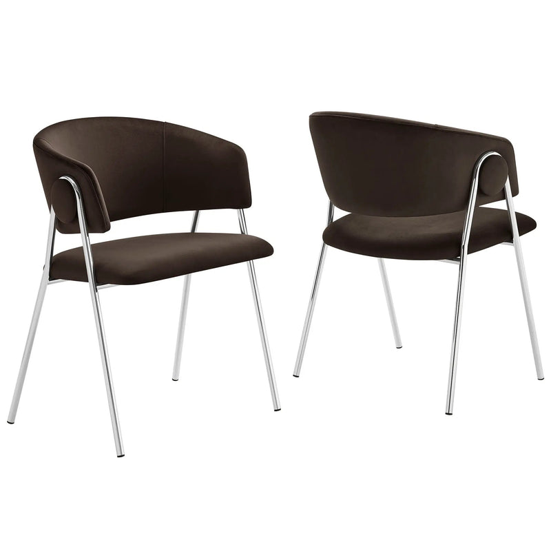 Nella Upholstered Performance Velvet Dining Chair Set of 2 by HouseOfZazla
