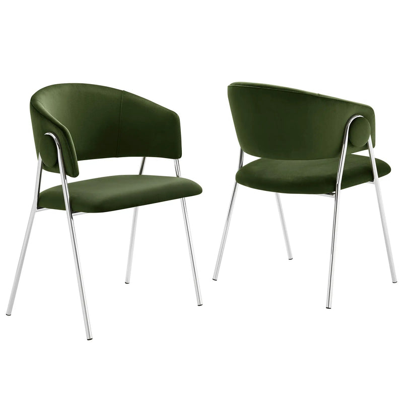 Nella Upholstered Performance Velvet Dining Chair Set of 2 by HouseOfZazla