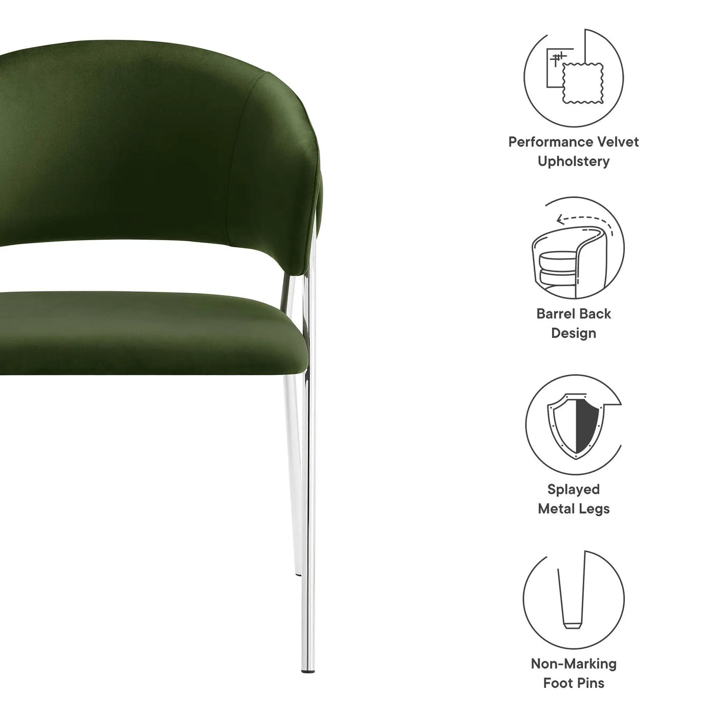 Nella Upholstered Performance Velvet Dining Chair Set of 2 by HouseOfZazla