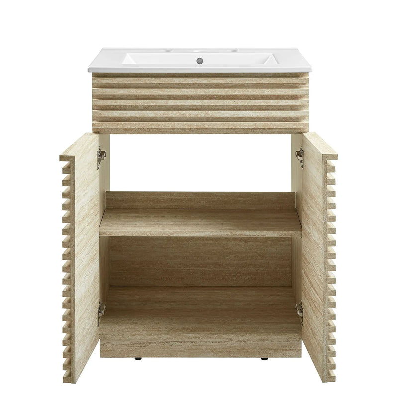 Render 24" Faux Travertine Bathroom Vanity With Sink by Modway by HouseOfZazla
