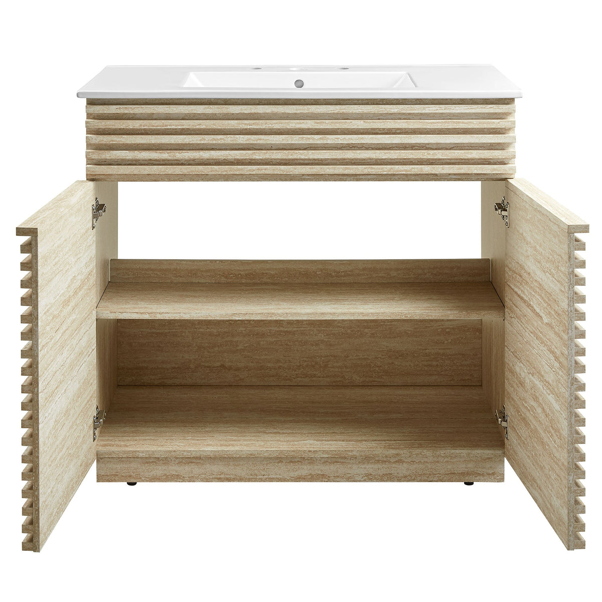 Render Faux Travertine Bathroom Vanity With Sink by Modway, photo 13 of 14