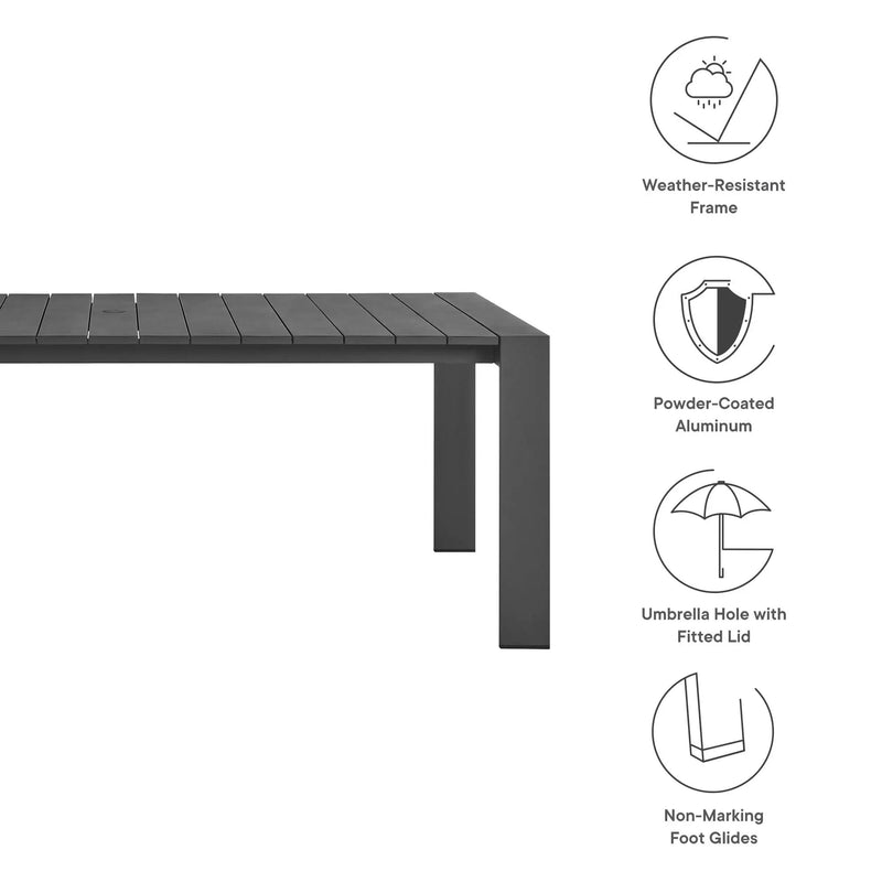 Tahoe Rectangular Outdoor Patio Aluminum Dining Table by Modway by HouseOfZazla