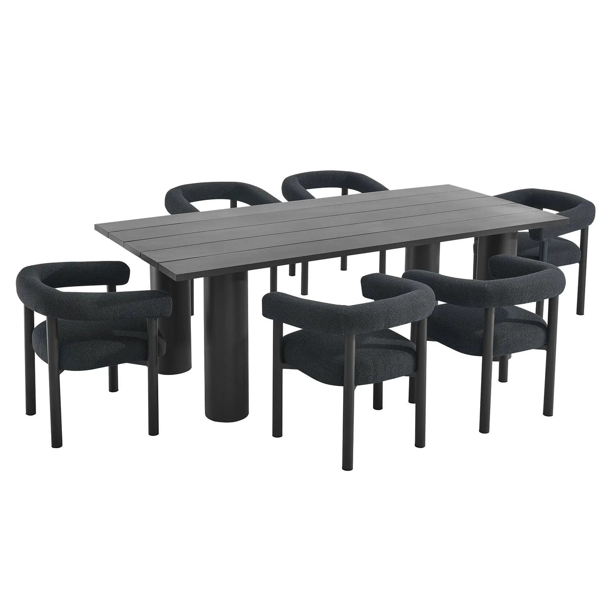 Nautica 7-Piece Rectangular Outdoor Patio Aluminum Dining Table and Chairs Set by Modway by HouseOfZazla
