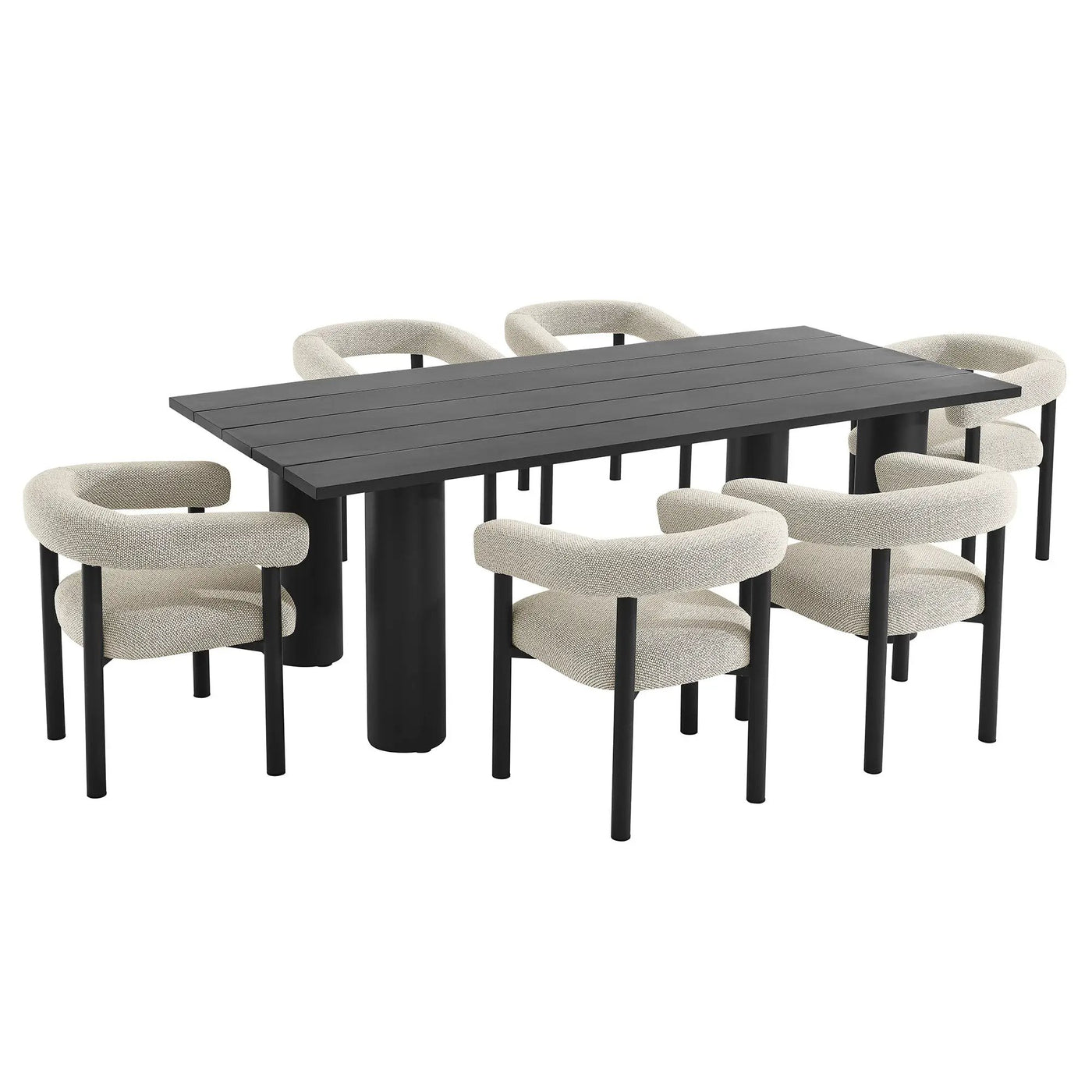 Nautica 7-Piece Rectangular Outdoor Patio Aluminum Dining Table and Chairs Set by Modway by HouseOfZazla