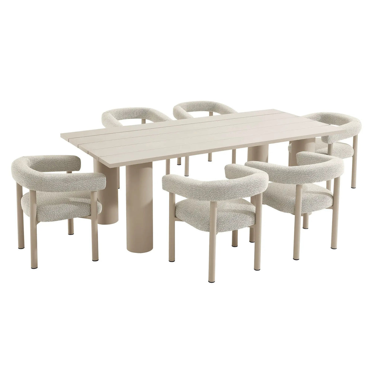 Nautica 7-Piece Rectangular Outdoor Patio Aluminum Dining Table and Chairs Set by Modway by HouseOfZazla