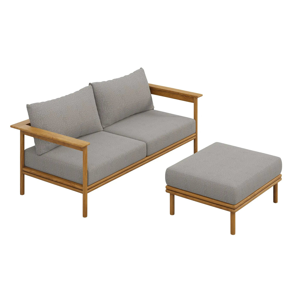 Wren 2-Piece Outdoor Patio Teak Wood Sofa and Ottoman Set by Modway by HouseOfZazla