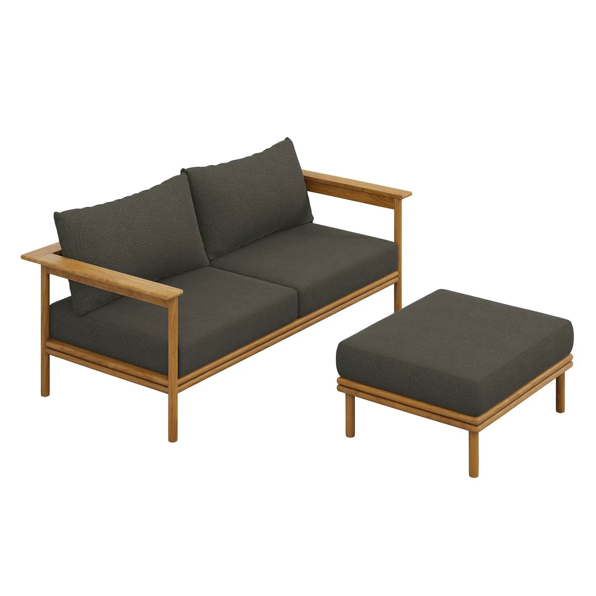 Wren 2-Piece Outdoor Patio Teak Wood Sofa and Ottoman Set by Modway by HouseOfZazla