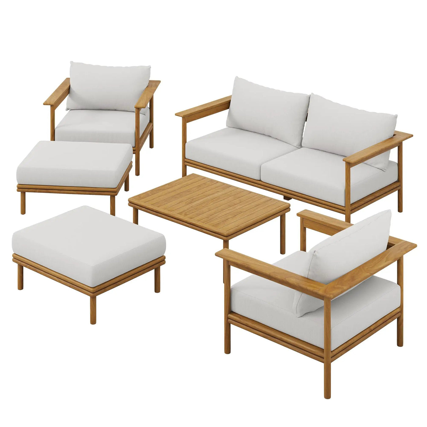 Wren 6-Piece Outdoor Patio Teak Wood Furniture Set by Modway by HouseOfZazla