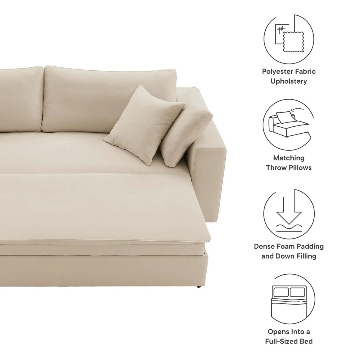 Commix Down Filled Overstuffed Sleeper Sofa by Modway by HouseOfZazla