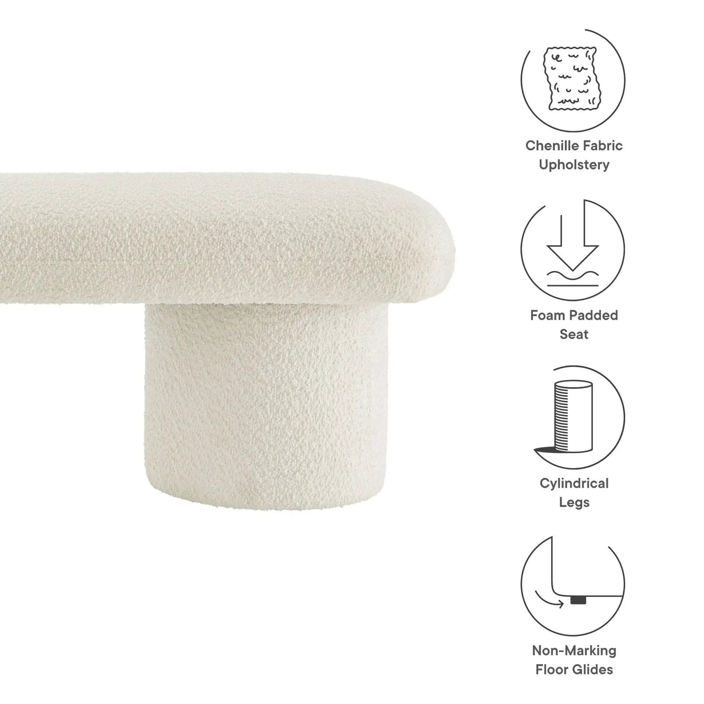 Orla Chenille Upholstered Bench by Modway by HouseOfZazla