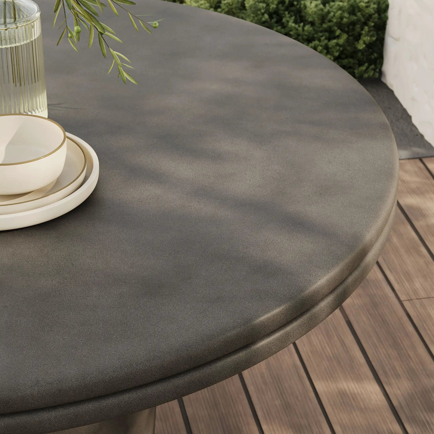 Brion 48" Indoor - Outdoor Patio Concrete Round Dining Table by Modway by HouseOfZazla
