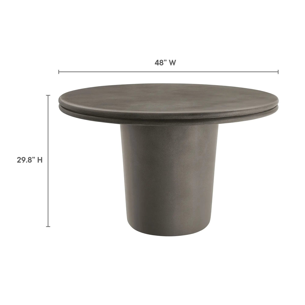 Brion 48" Indoor - Outdoor Patio Concrete Round Dining Table by Modway by HouseOfZazla