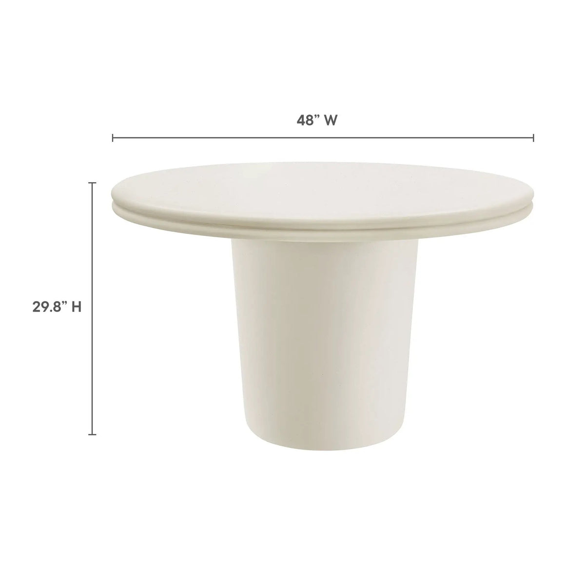 Brion 48" Indoor - Outdoor Patio Concrete Round Dining Table by Modway by HouseOfZazla