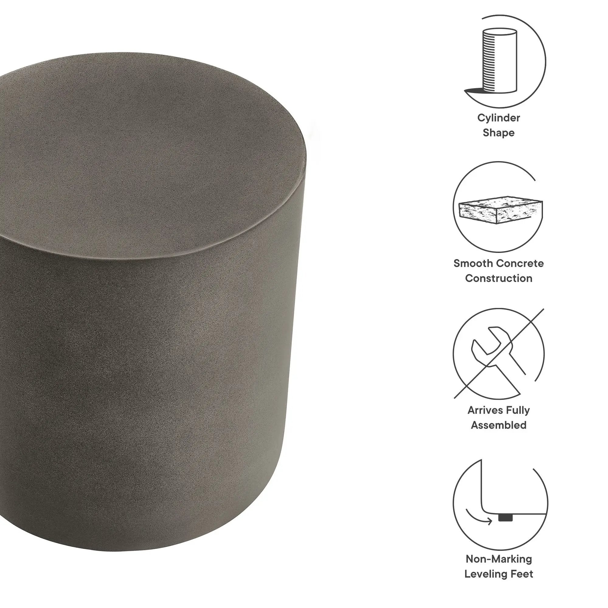 Brion Indoor-Outdoor Patio Concrete Stool by Modway by HouseOfZazla