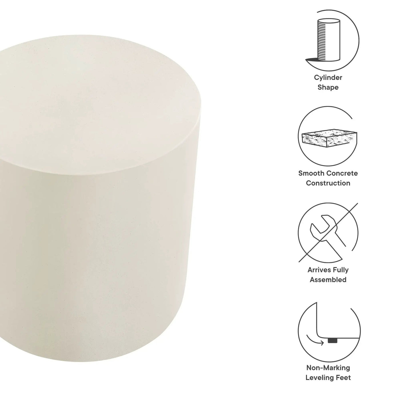 Brion Indoor-Outdoor Patio Concrete Stool by Modway by HouseOfZazla