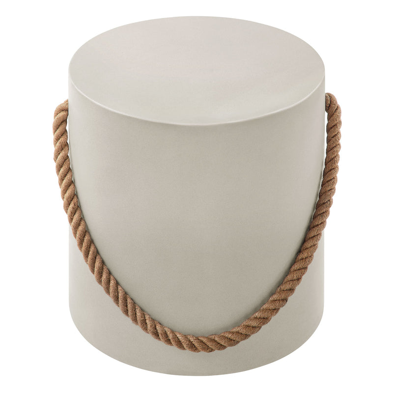 Isera Indoor - Outdoor Patio Rope Concrete Side Table Stool by Modway, photo 4 of 9