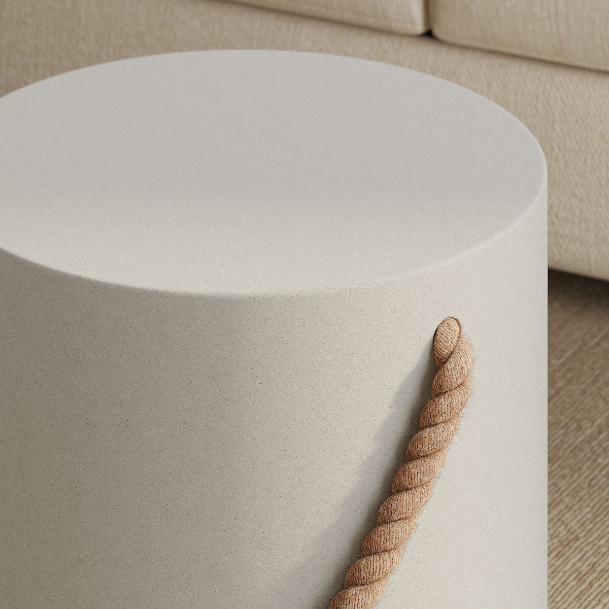 Isera Indoor - Outdoor Patio Rope Concrete Side Table Stool by Modway, photo 9 of 9