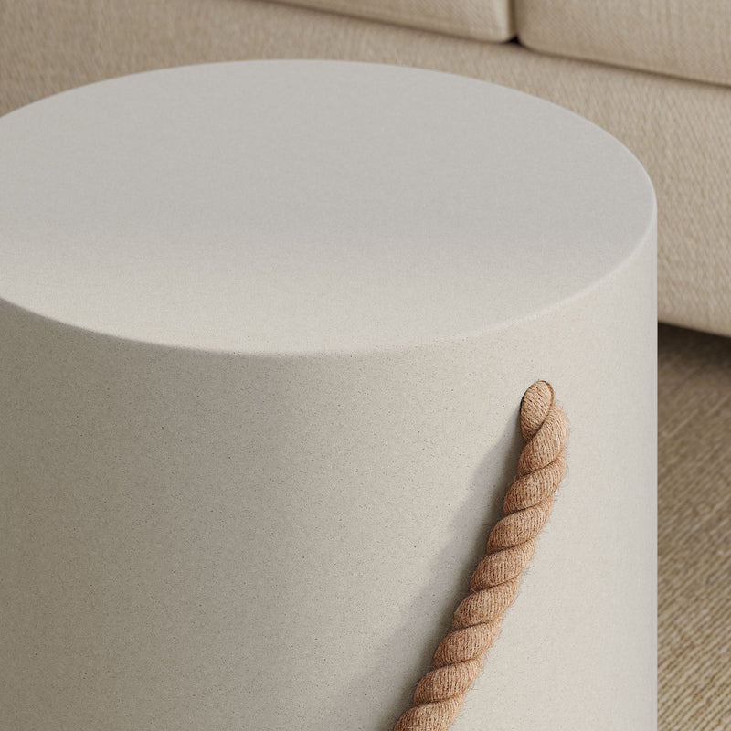 Isera Indoor - Outdoor Patio Rope Concrete Side Table Stool by Modway, photo 9 of 9
